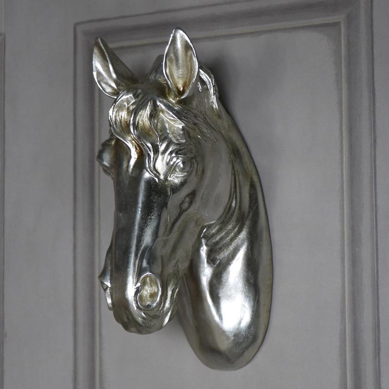 Silver Wall Mounted Horse Head