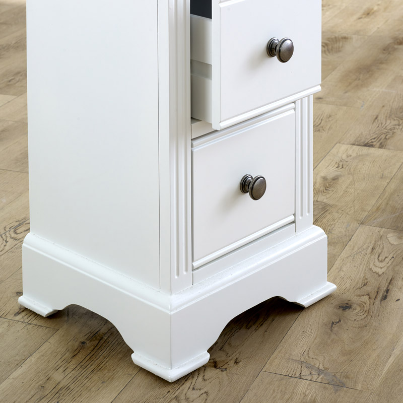 Slim White Bedside Table Davenport White Range Melody Maison