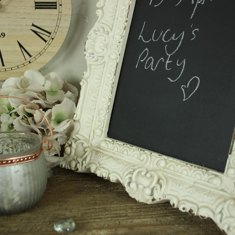 Small Cream Vintage Framed Chalk Board