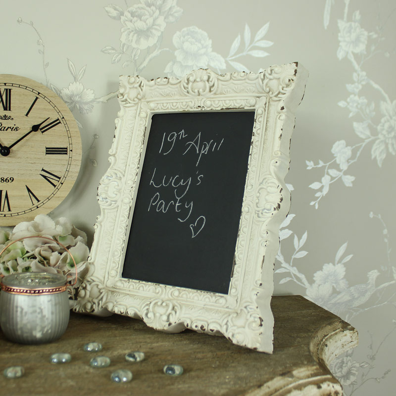 Small Cream Vintage Framed Chalk Board