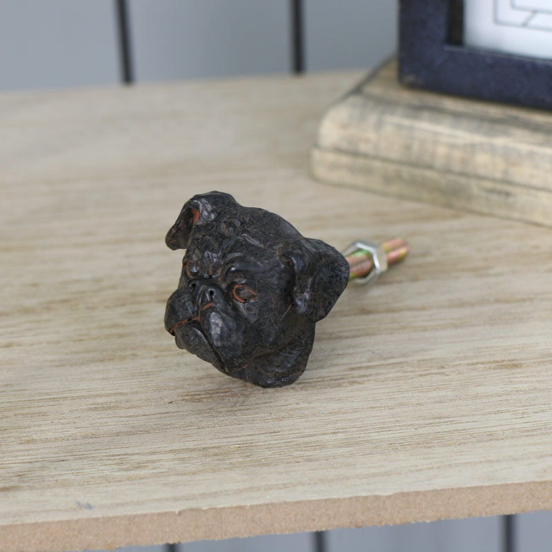Small Dog Head Cast Iron Drawer Knob