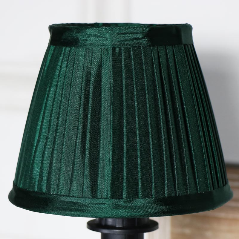 Small Emerald Green Pleated Lamp Shade