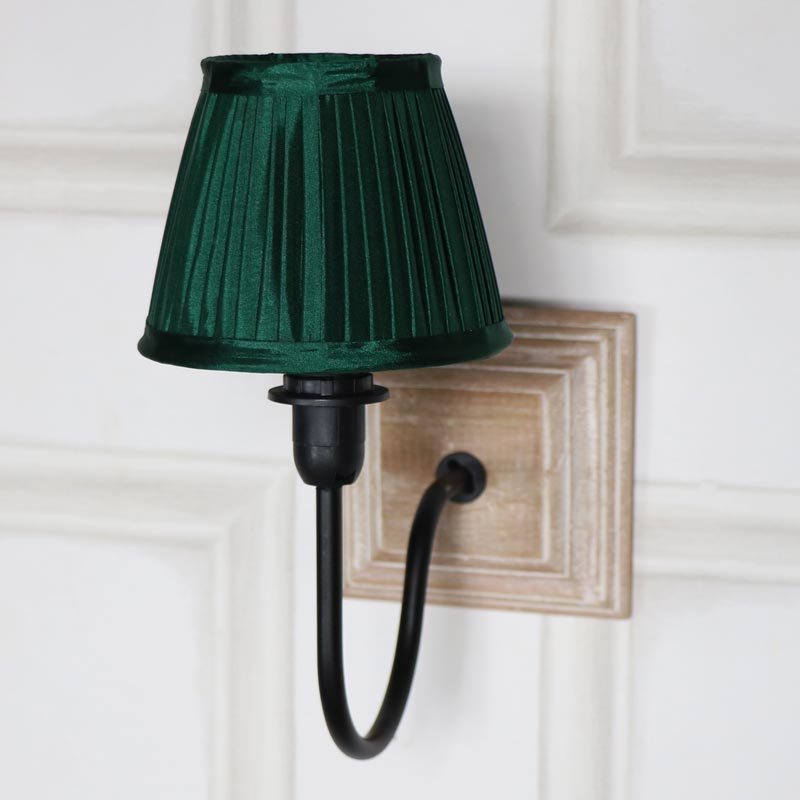 Small Emerald Green Pleated Lamp Shade