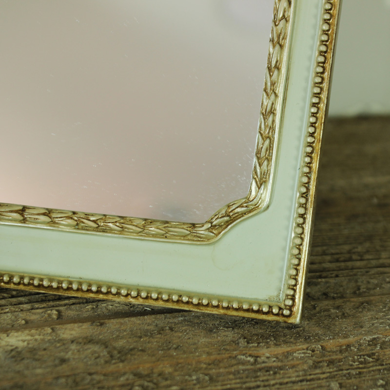 Small Gold & Green Vintage Tabletop/Wall Hanging Vanity Mirror