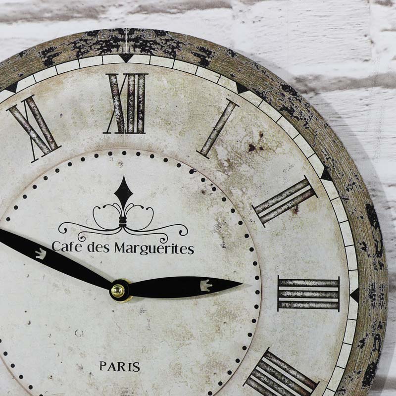 Small Grey Vintage French Wall Clock