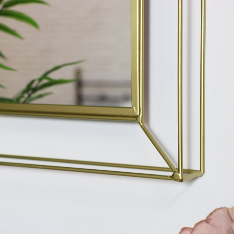 Gold Metal Wall Mirror 30cm x 35cm