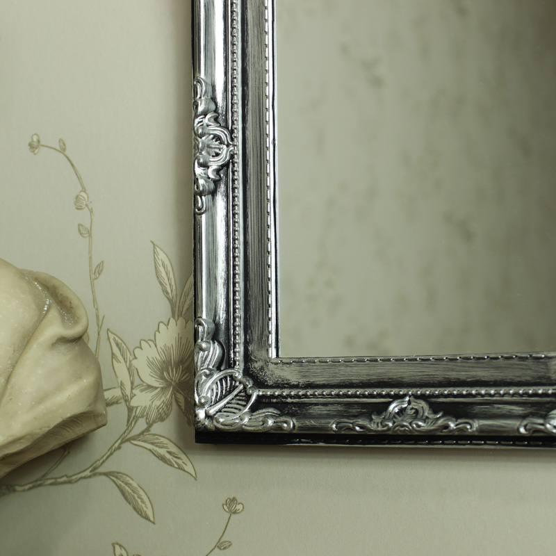 Small Ornate Silver Wall Mirror