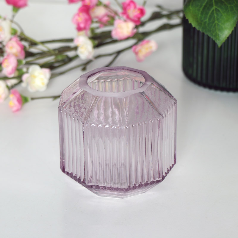 Small Pink Glass Tealight Holder 