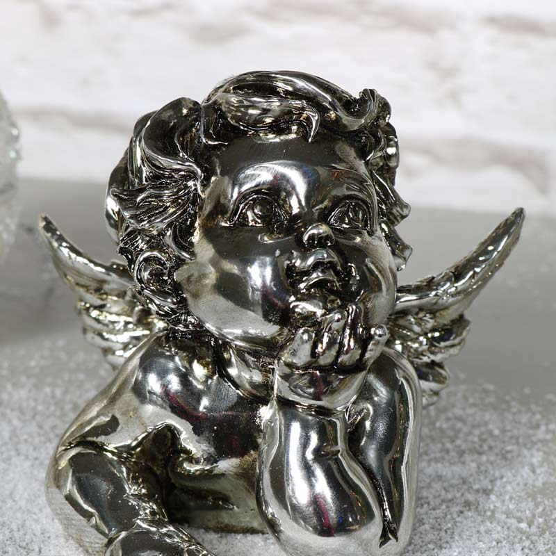 Silver Cherub Ornament