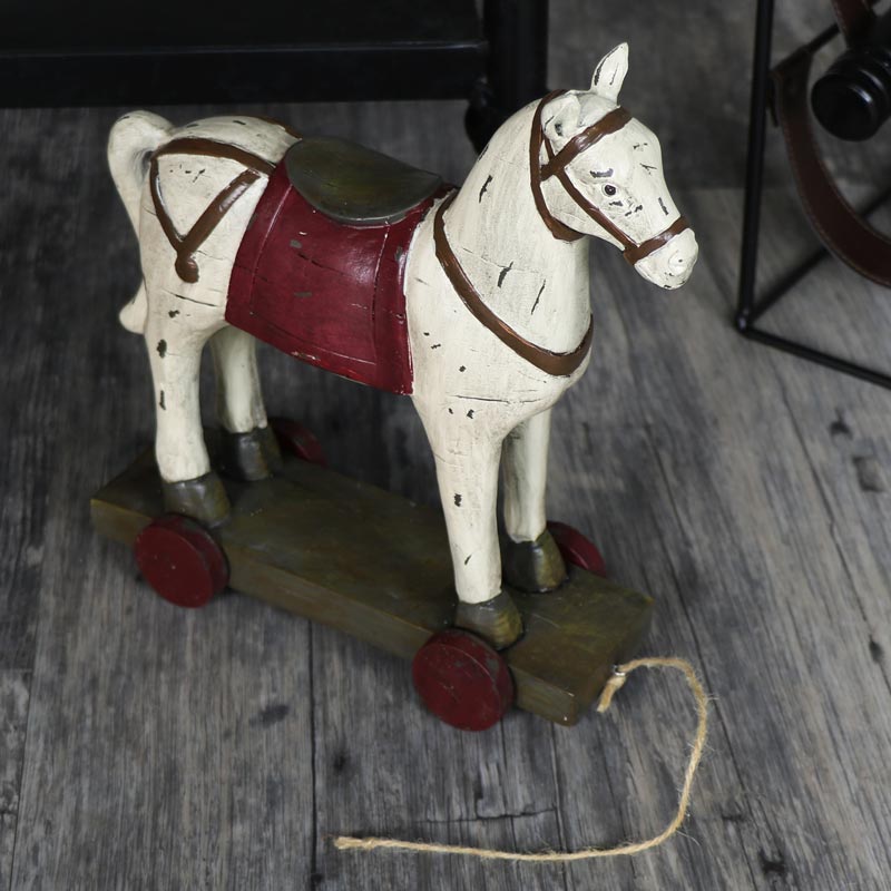 Small Vintage Hobby Horse on Wheels Ornament