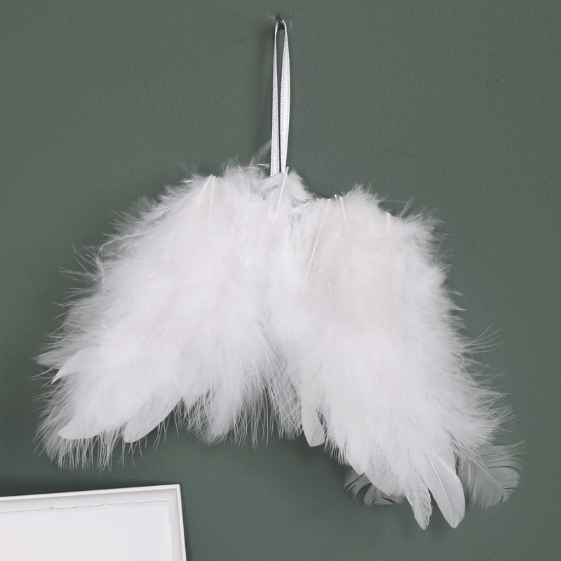Small White Feather Angel Wings Hanging Decoration