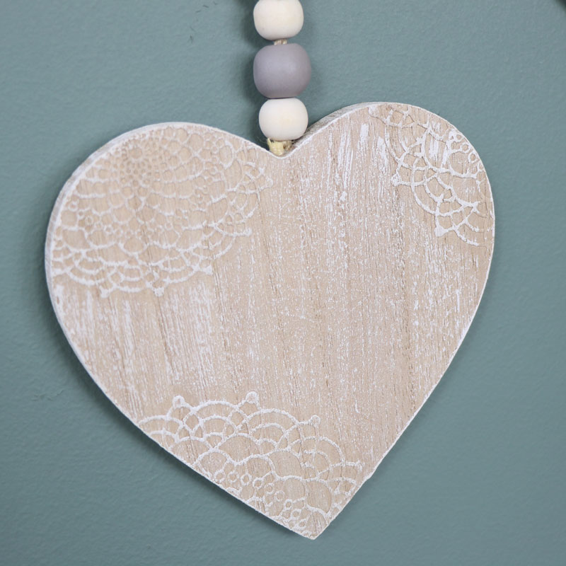 Small Wooden Hanging Heart 