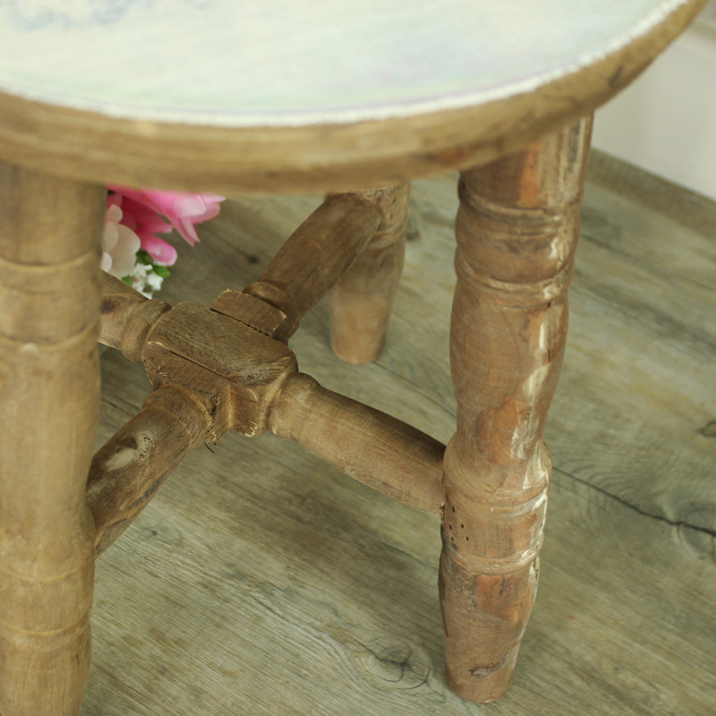 Small Wooden Vintage French Country Style Stool