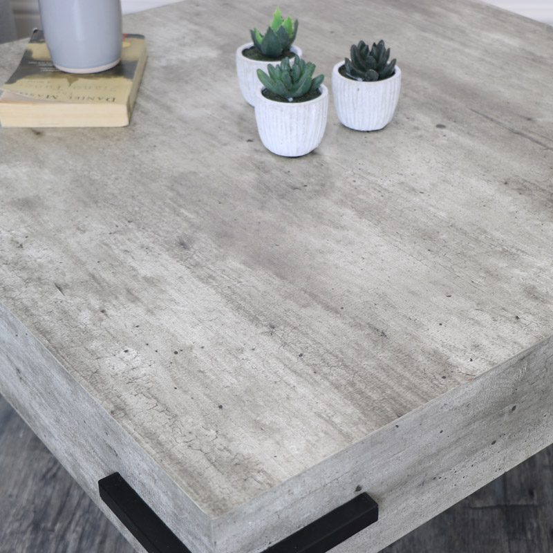 Square Concrete Effect Coffee Table