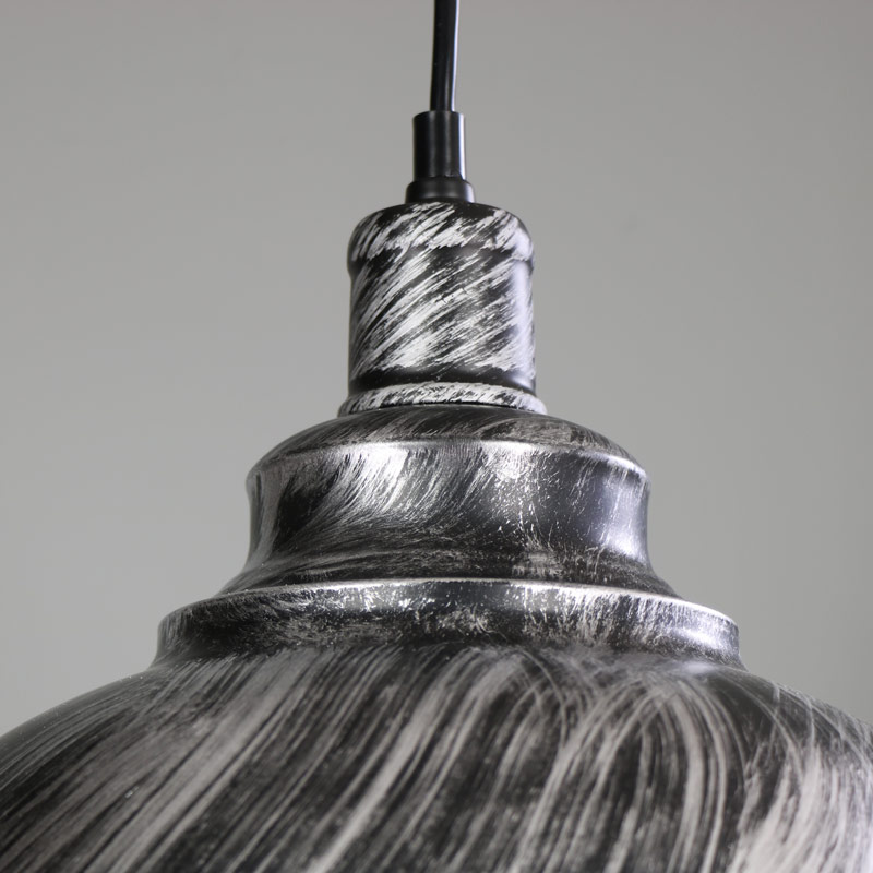 Stylish Industrial Silver/Black Dome Ceiling Pendant Light