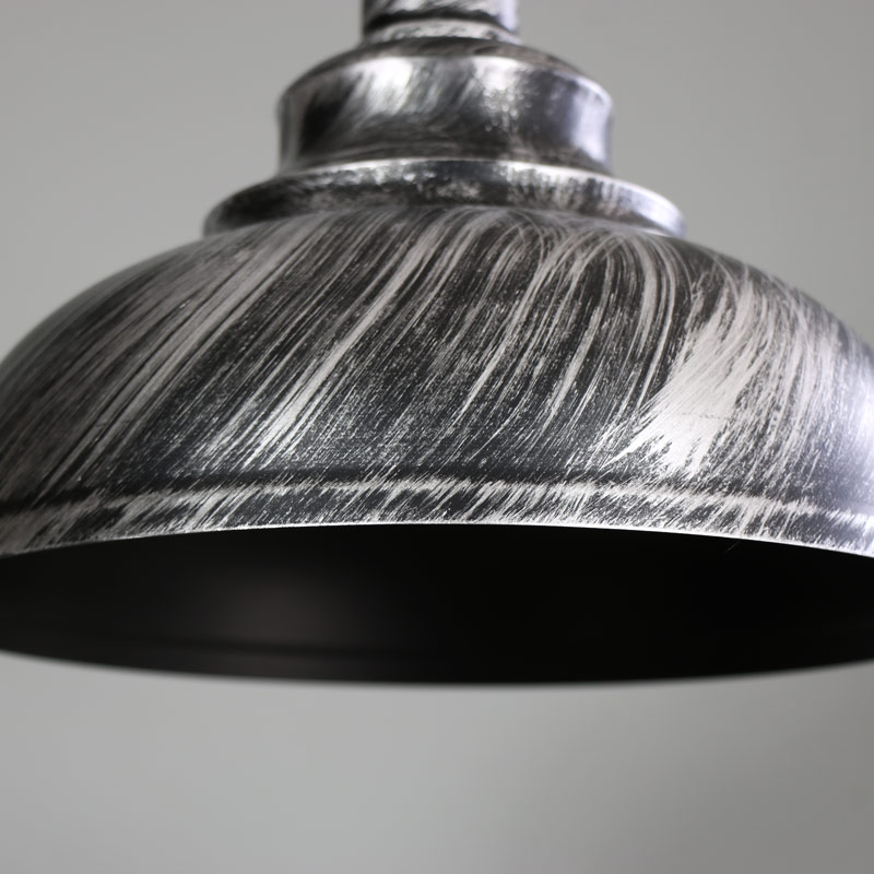 Stylish Industrial Silver/Black Dome Ceiling Pendant Light