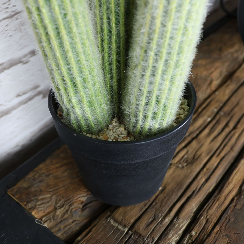 Tall Artificial Cactus Plant in Black Pot