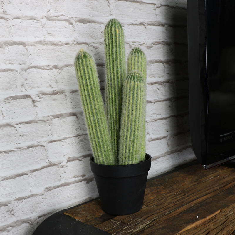 Tall potted artificial faux cactus cacti plant in black pot gardeners gift home  eBay