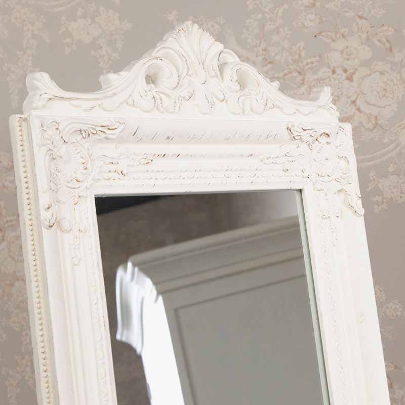 Tall Cream Cheval Mirror 179cm x 44cm 