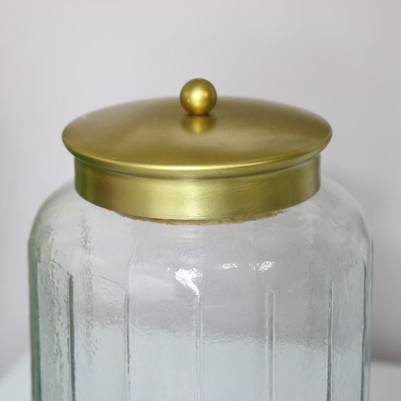 Tall Glass Sweet Jar with Bronze Lid