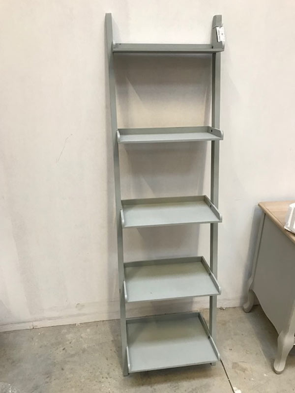 Tall Grey Ladder Style Wooden Bookcase Shelves EX SHOWROOM 1020