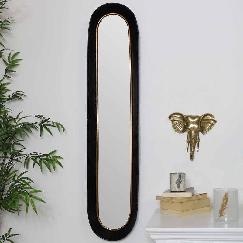 Tall Oval Gold Black Mirror - Tall Wall Mirrors Uk Tall Oval Gold Black Mirror - Tall Wall Mirrors Uk