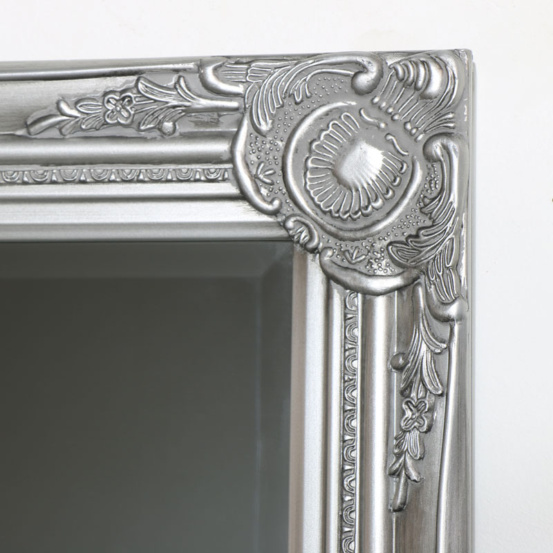 Melody Maison Tall Silver Mirror with Bevelled Glass 47cm x 142cm