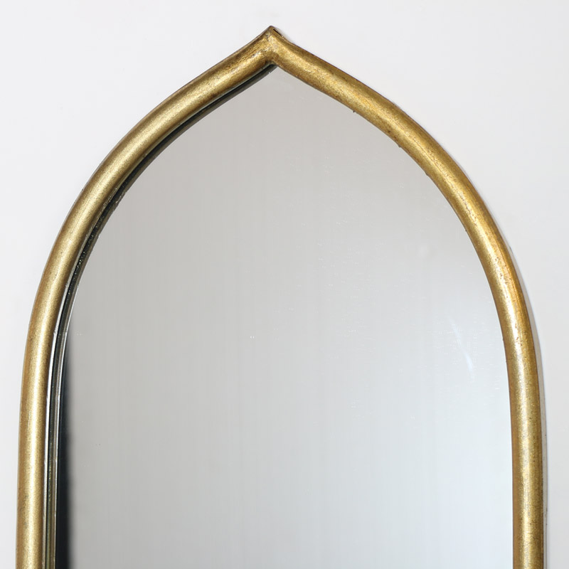 Tall Slim Gold Arch Mirror