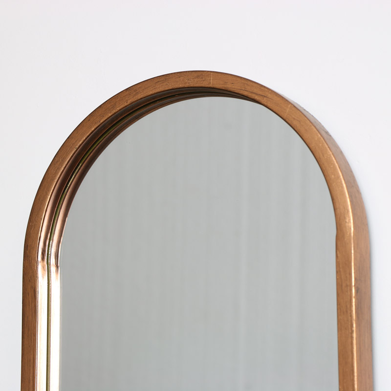 Tall Slim Gold Oval Mirror