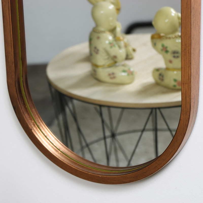 Tall Slim Gold Oval Mirror
