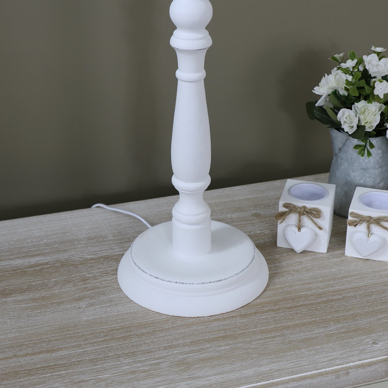 Tall White Table Lamp - White Lamp with Shade