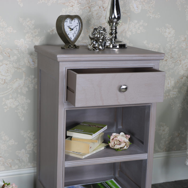 Taupe 1 Drawer Bedside Cabinet - Cambridge Range