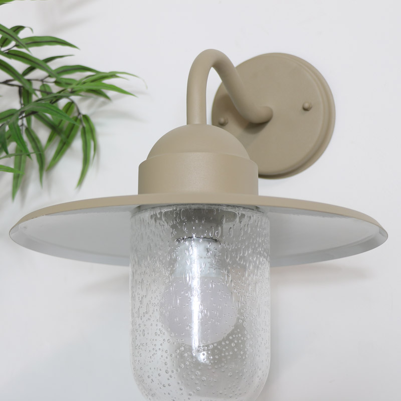 Taupe Metal & Glass Fisherman Wall Light