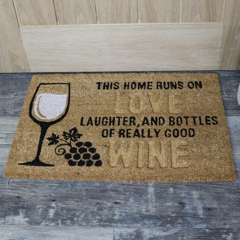 Love & Wine coir Door Mat