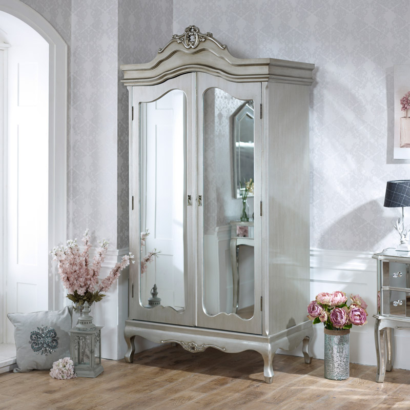 Mirrored Double Wardrobe Range, Armoire Dresser With Mirror