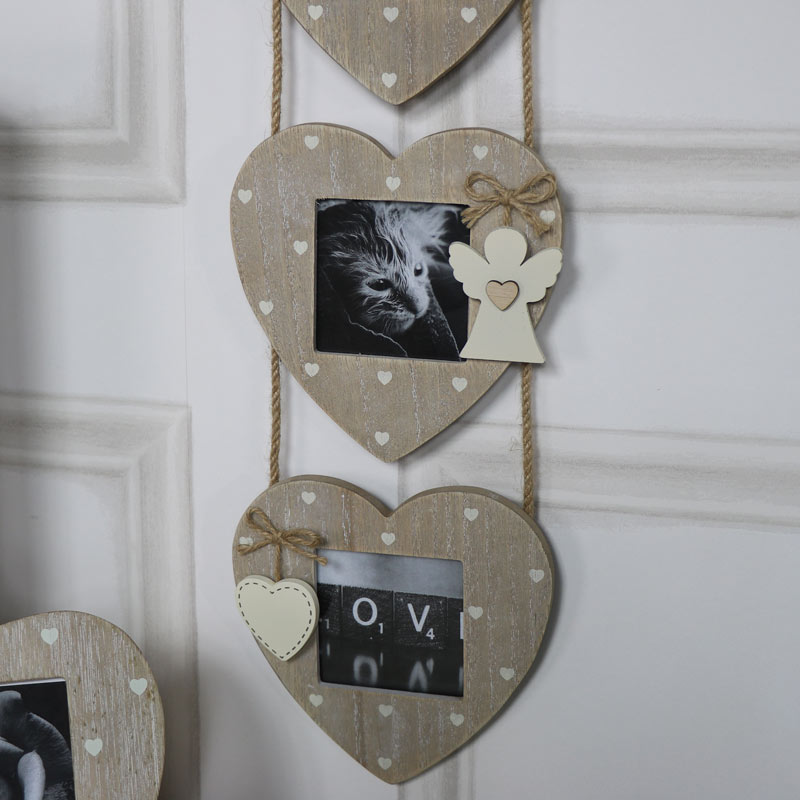 Triple Heart Hanging Photo Frames