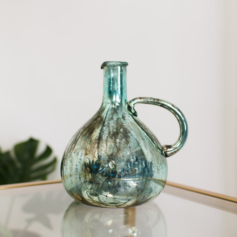 Turquoise Decorative Glass Vase