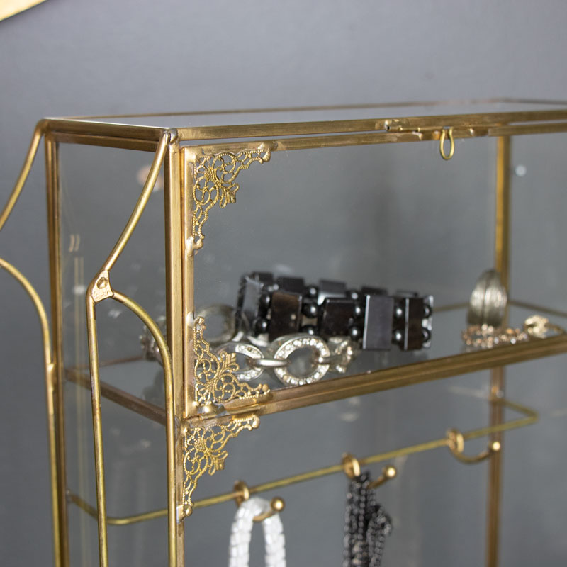Vintage Boudoir Glass Jewellery Cabinet