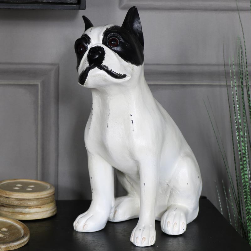 Vintage French Bulldog Sitting Statue