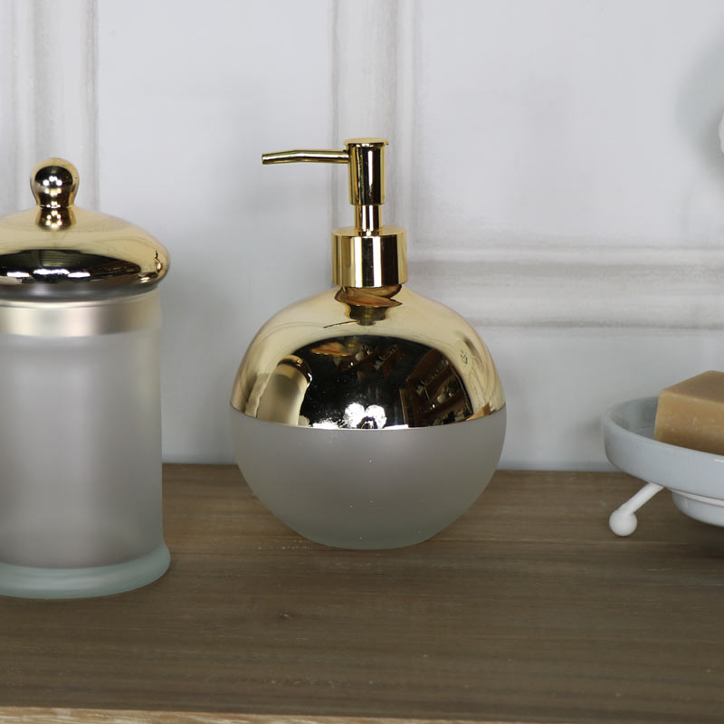 Vintage Gold Frosted Soap Dispenser