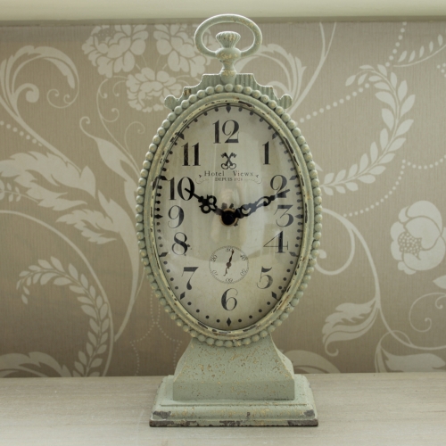 Green Oval Mantel Clock