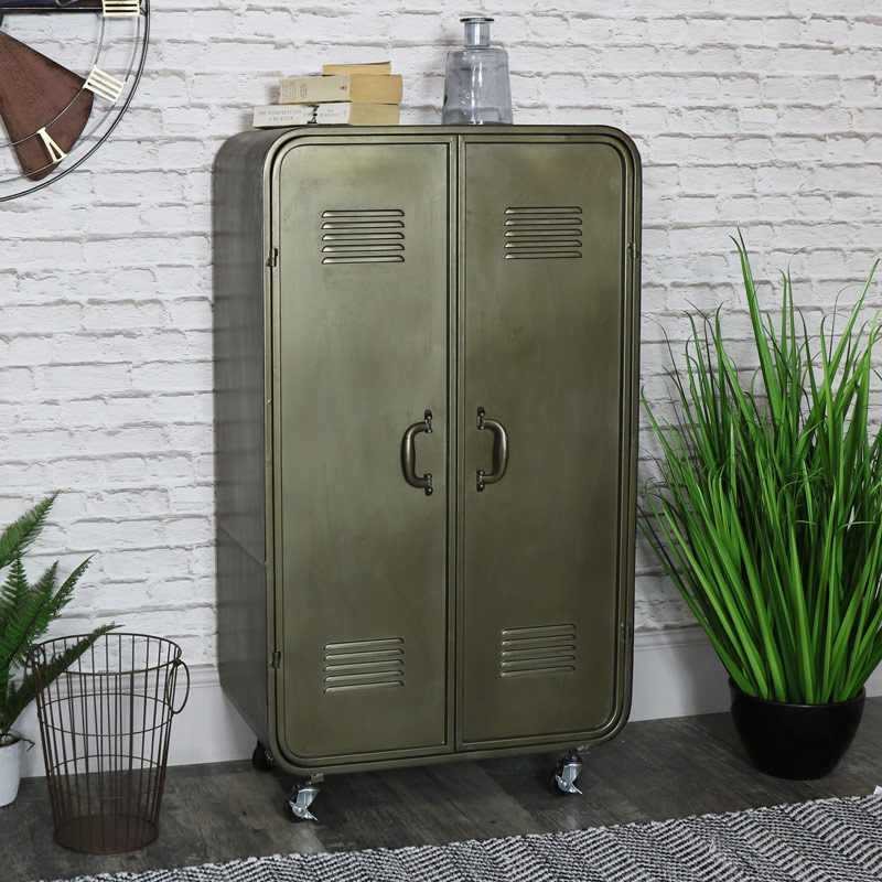 Vintage Locker Style Storage Cabinet