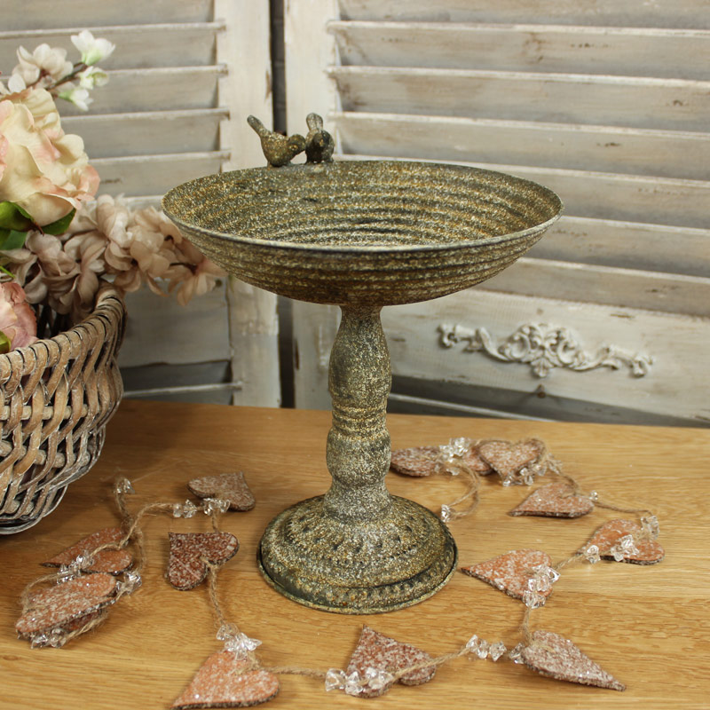 Vintage Metal Bird Bath