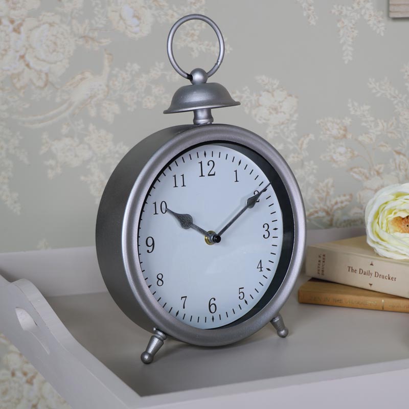 Vintage Silver Mantel Clock
