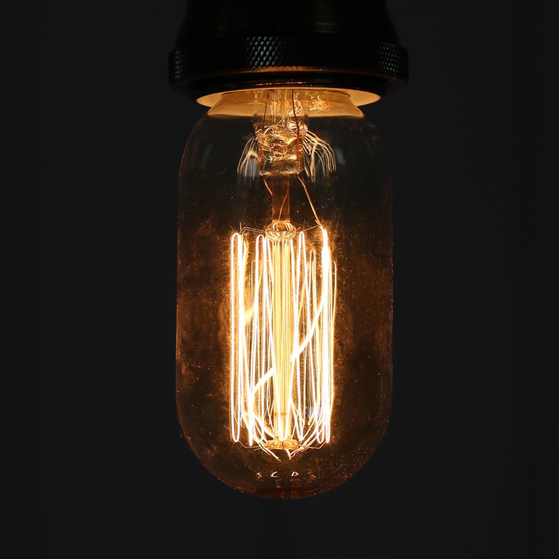 Vintage  Industrial style Tinted Short Tubular Glass 40W Filament Bulb