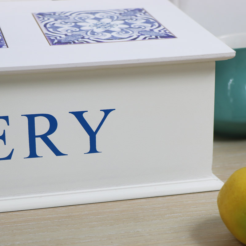 Vintage Wooden Cutlery Storage Box