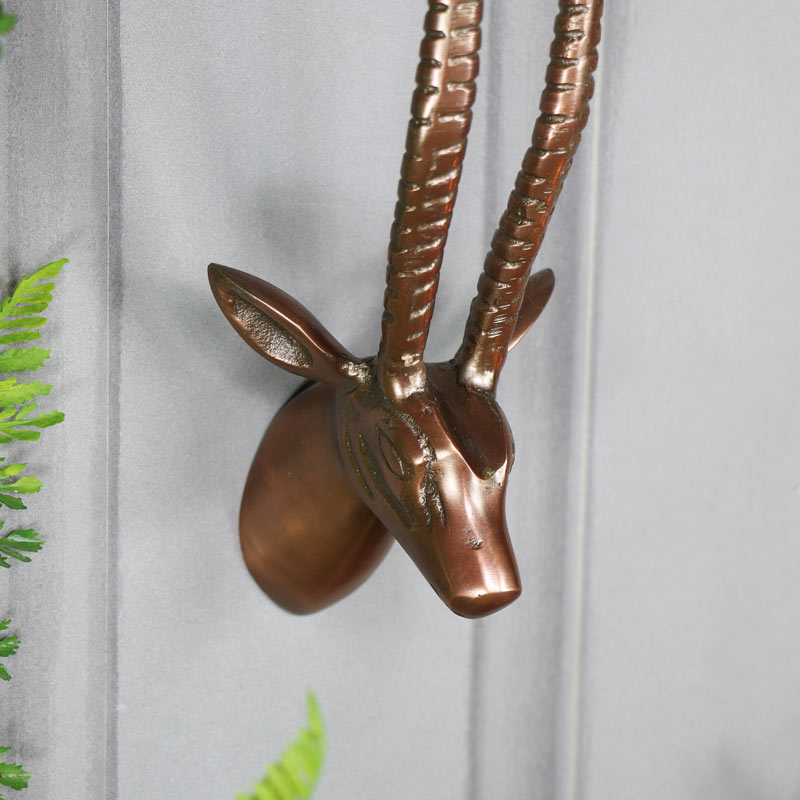 Wall Mounted Copper Antelope Head
