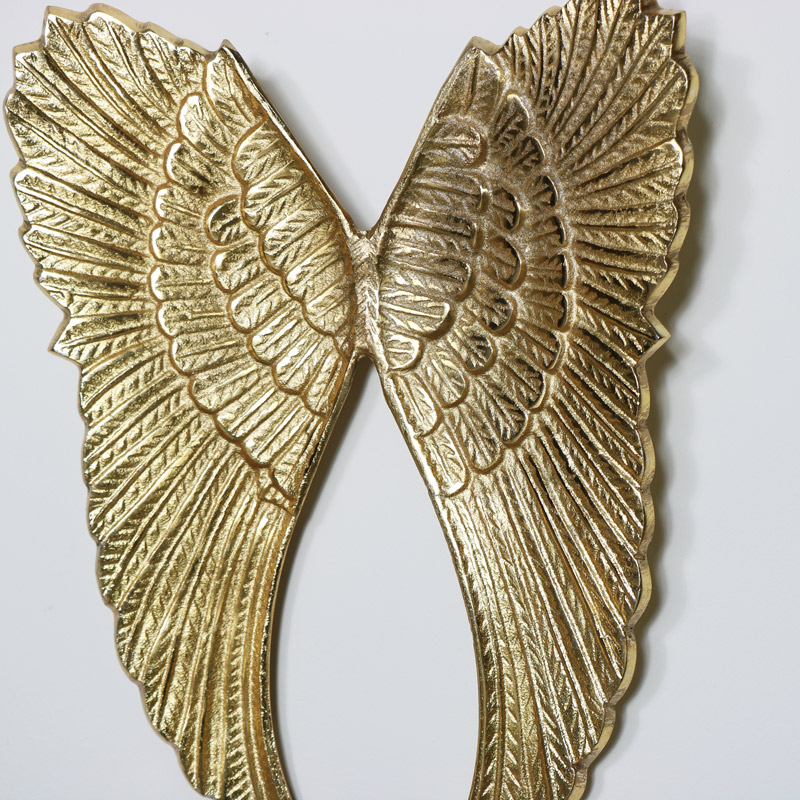 Wall Mounted Gold Metal Angel Wings