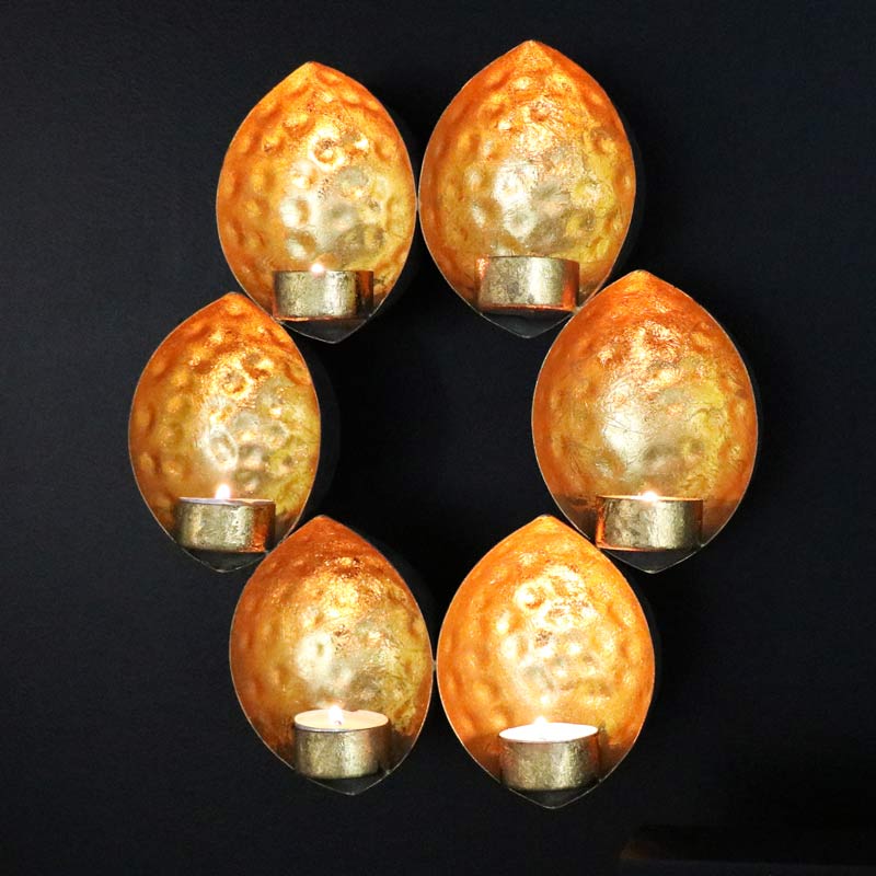Wall Mounted Gold Sconce Tealight Holder