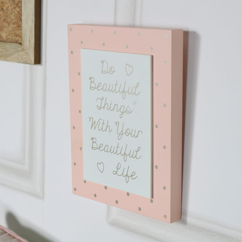 Wall Mounted Plaque "Do Beautiful Things..."